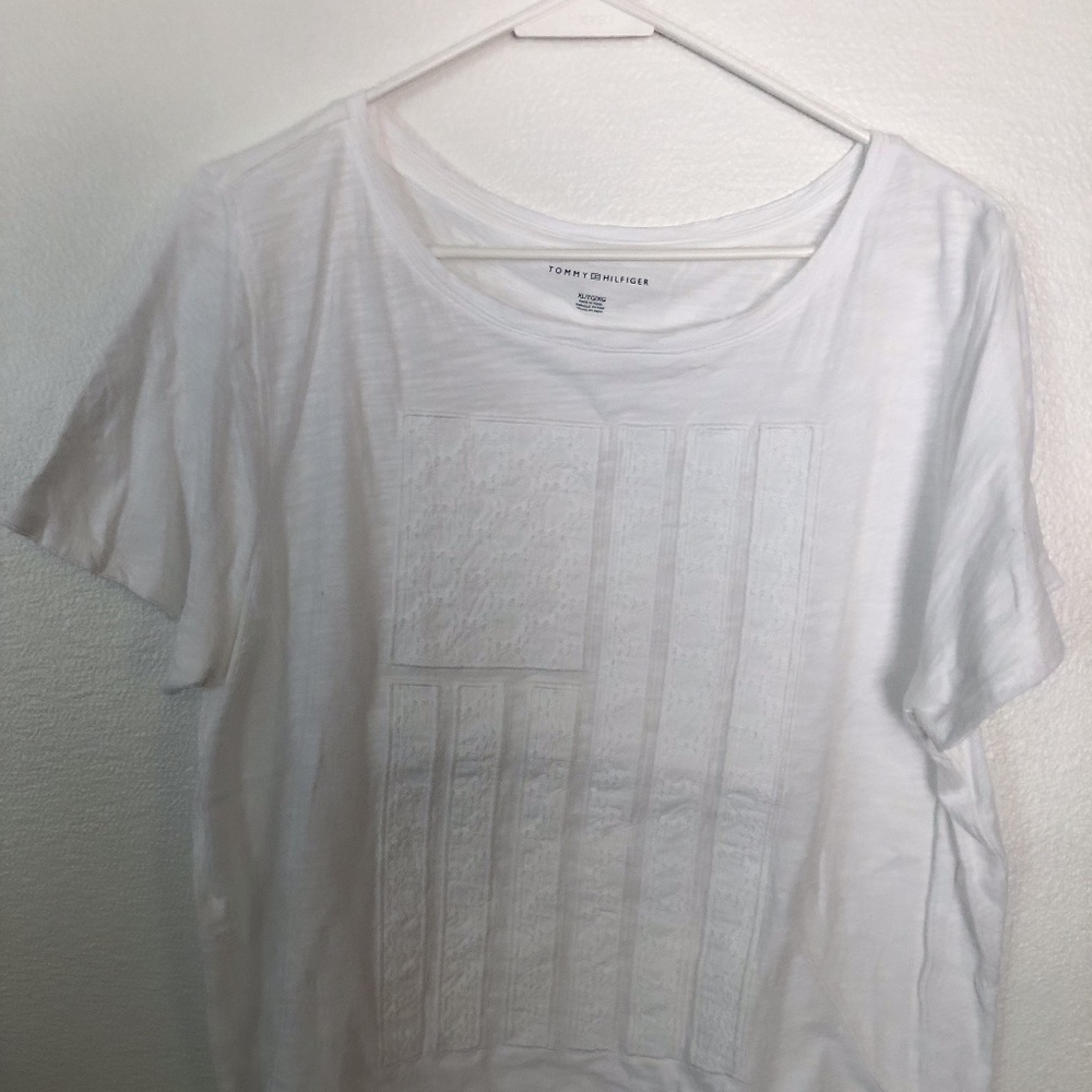Tommy Hilfiger White Embroidered Tunic Tee